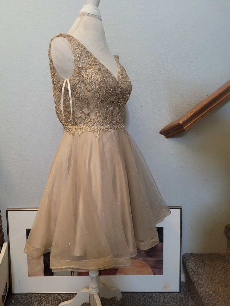 Let's Dresses Party Rose Gold Dress XS