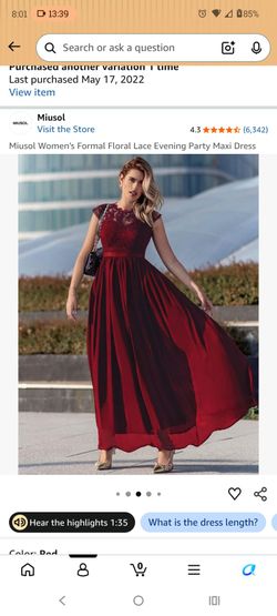 Miusol Women's Floral Lace Formal Maxi Dress