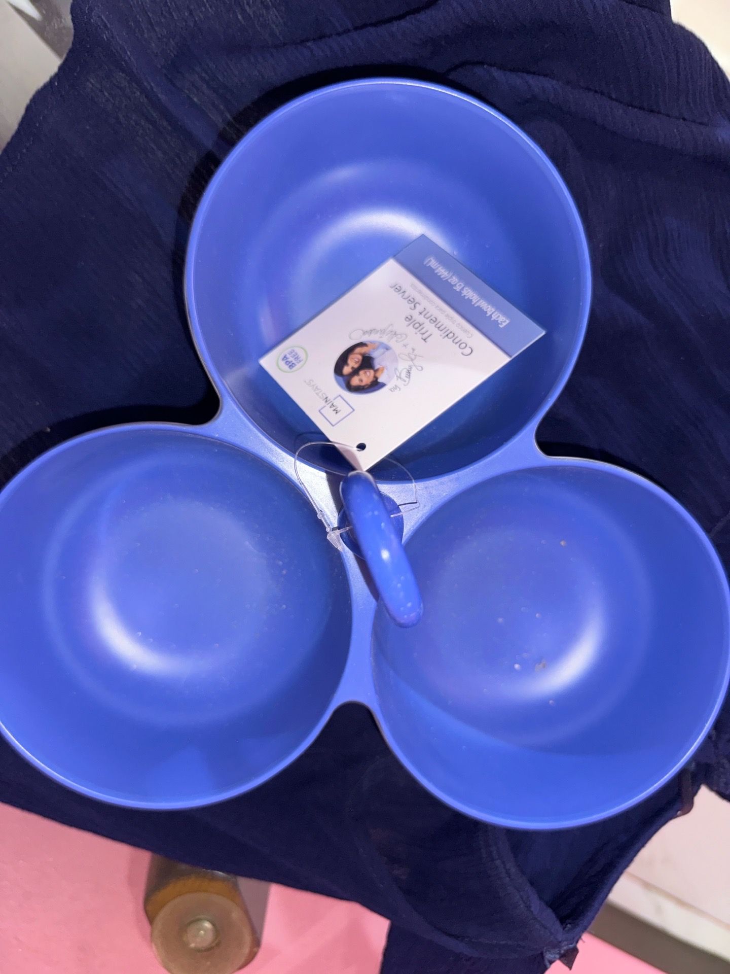 Mainstays Blue White Striped Plastic Bowls