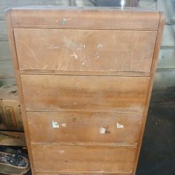 Walnut dresser with wheels Antique. $35
