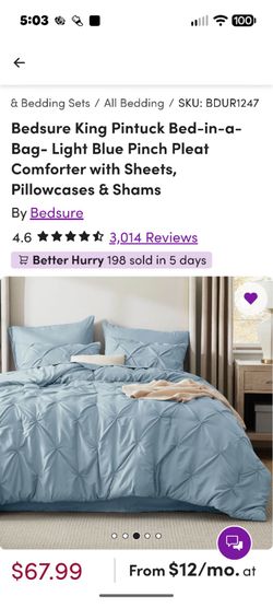 King size bed in a bag