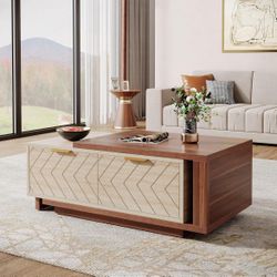 Tribesigns Extendable Coffee Table with 2 Storage Drawers