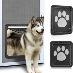 Ownpets Dog Screen Door, Inside Door Flap 12x14x0.4 Inch, Lockable Pet Screen Door, Magnetic Self-Closing Screen Door with Locking Function