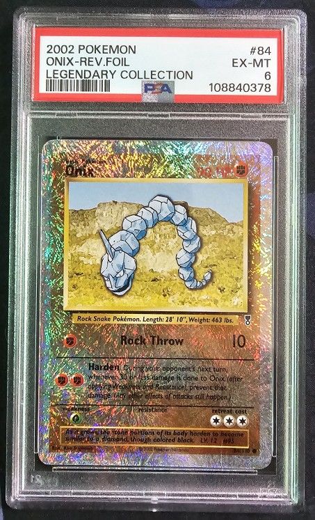 Onix [Reverse Holo] #84 Pokemon Legendary Collection PSA 6
