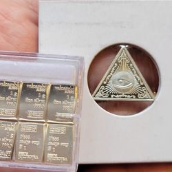 8g Silver Bundle 2g Pyramid All Seeing Eye + 6g Valcambi Silver Bars (1g Each)