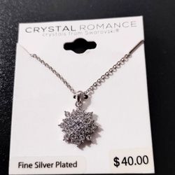 Crystal Romance Silver Burst Swarovski Necklace