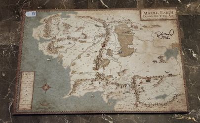 Elijah Wood Autographed Map of Middle Earth