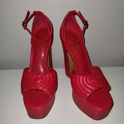 Aldo Heart Platform High Heel Strappy Sandals Women’s Size 6.5 EUC