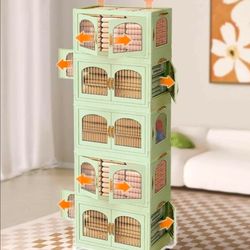 EHAMILY Stackable Storage Bins with 1 Lid Set 5 Tier,8.4 Gal