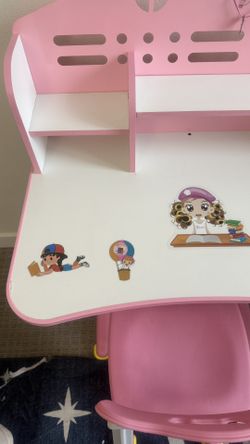 Pink Kids’ Study Desk and Chair Set 🎀