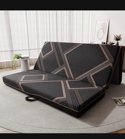 Folding Sofa Bed with Geometric Pattern