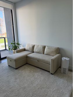 Beautiful Beige Sectional Sofa - Bed