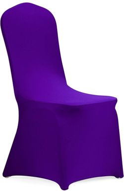  Stretch Spandex Chair Cover for Wedding Party Dining Banquet Event (Purple, 25)