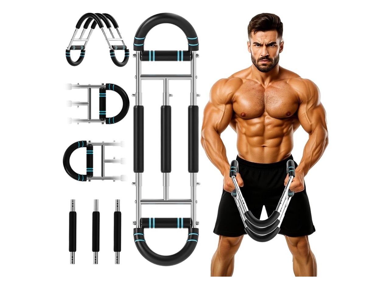 Brandnew Twister Arm Trainer, Dual Triple-Spring, 30-180lb Adjustable, Chest Arm Shoulder Workout Equipment, Portable Detachable Arm Twister Exerciser