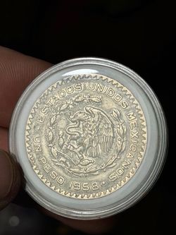 Nice 👍!! 1958 Mexico 1 Peso Silver Coin – José Morelos – Vintage Mexican Coin