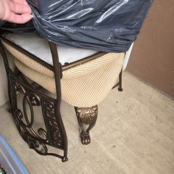 Antique Style Glass Top 4 Chair Table Set