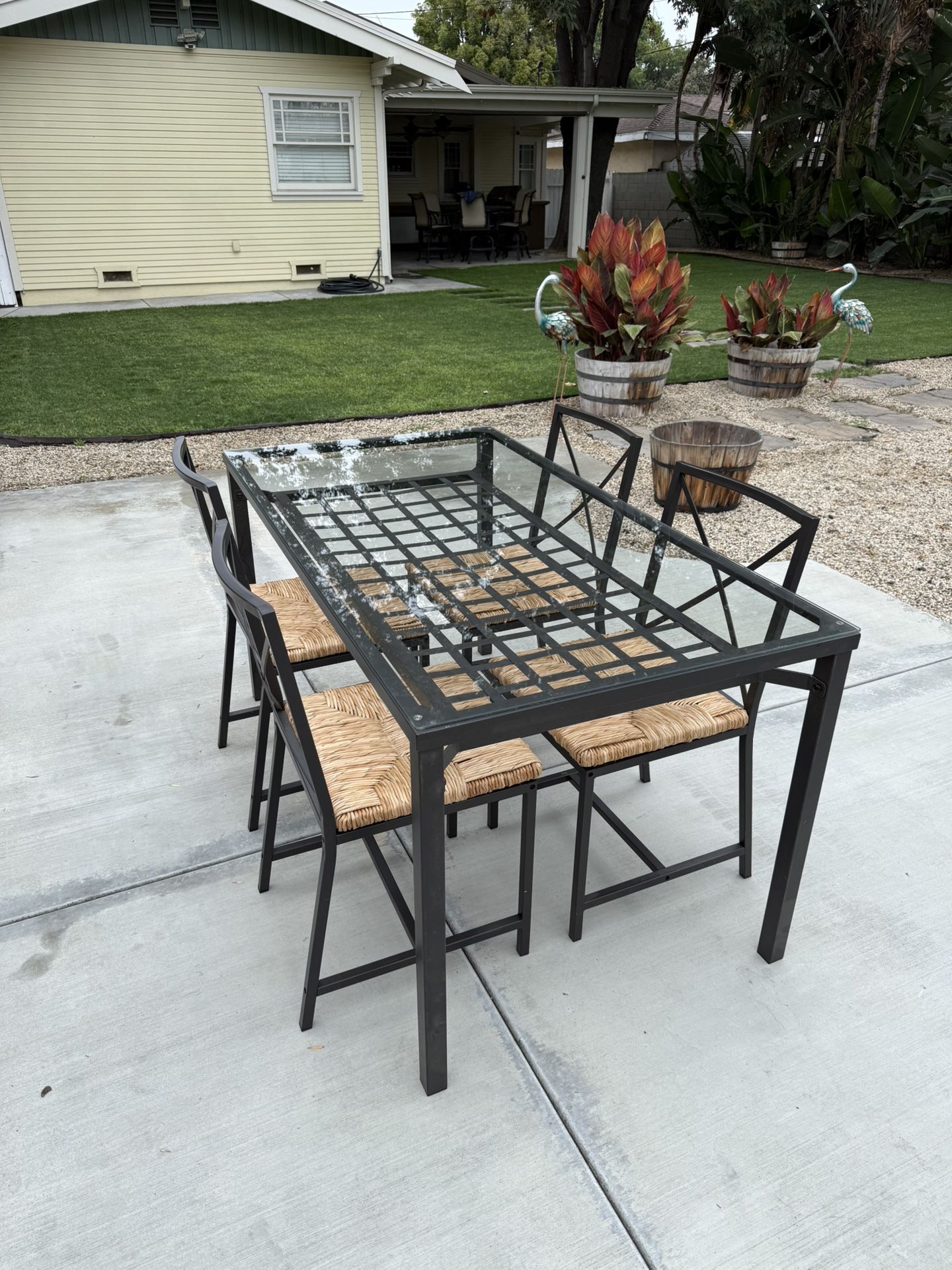 Glass Top Dining Table With 4 Chairs