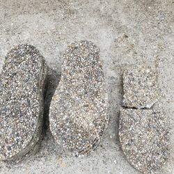 Lot of 9 Foot print Stepping Stone Pavers Garden Yard Landscaping Rock Rare Unique Left Right Foot 
