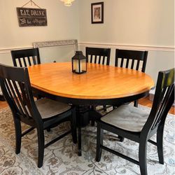 **For Sale: Solid Wood Dining Room Table with Six Chairs**