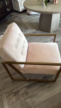 1 Pink with gold accent chair