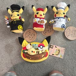 Pokemon Cafe Pikachu Plush Collection