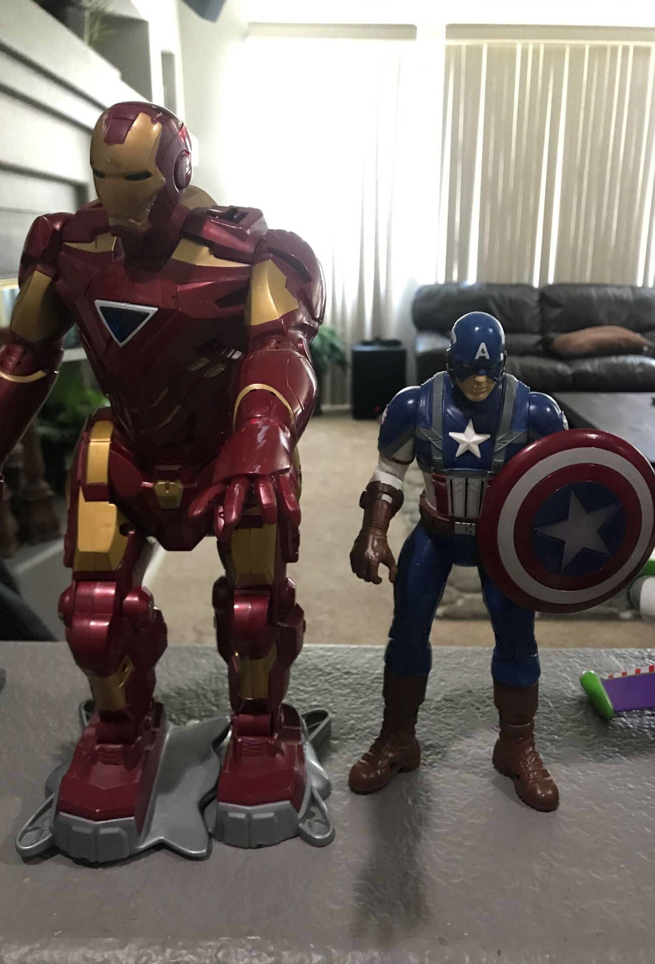 Iron man toy 13” and captain America toy