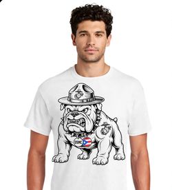 USMC Bulldog Graphic T-Shirt White