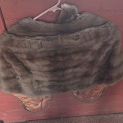 Vintage Mink Stole W/ Matching Headband