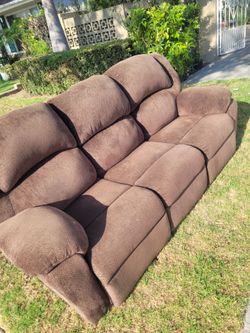 Reclining Brown plush Sofa.