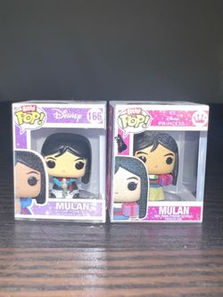 2 BITTY Mulan 1-Inch Funko Pops Disney Princesses Christmas Movies Holidays Animation Gifts Films