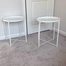 Two White Side Tables