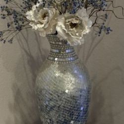 Pier 1 Blue And White Mosaic Floor Vase 