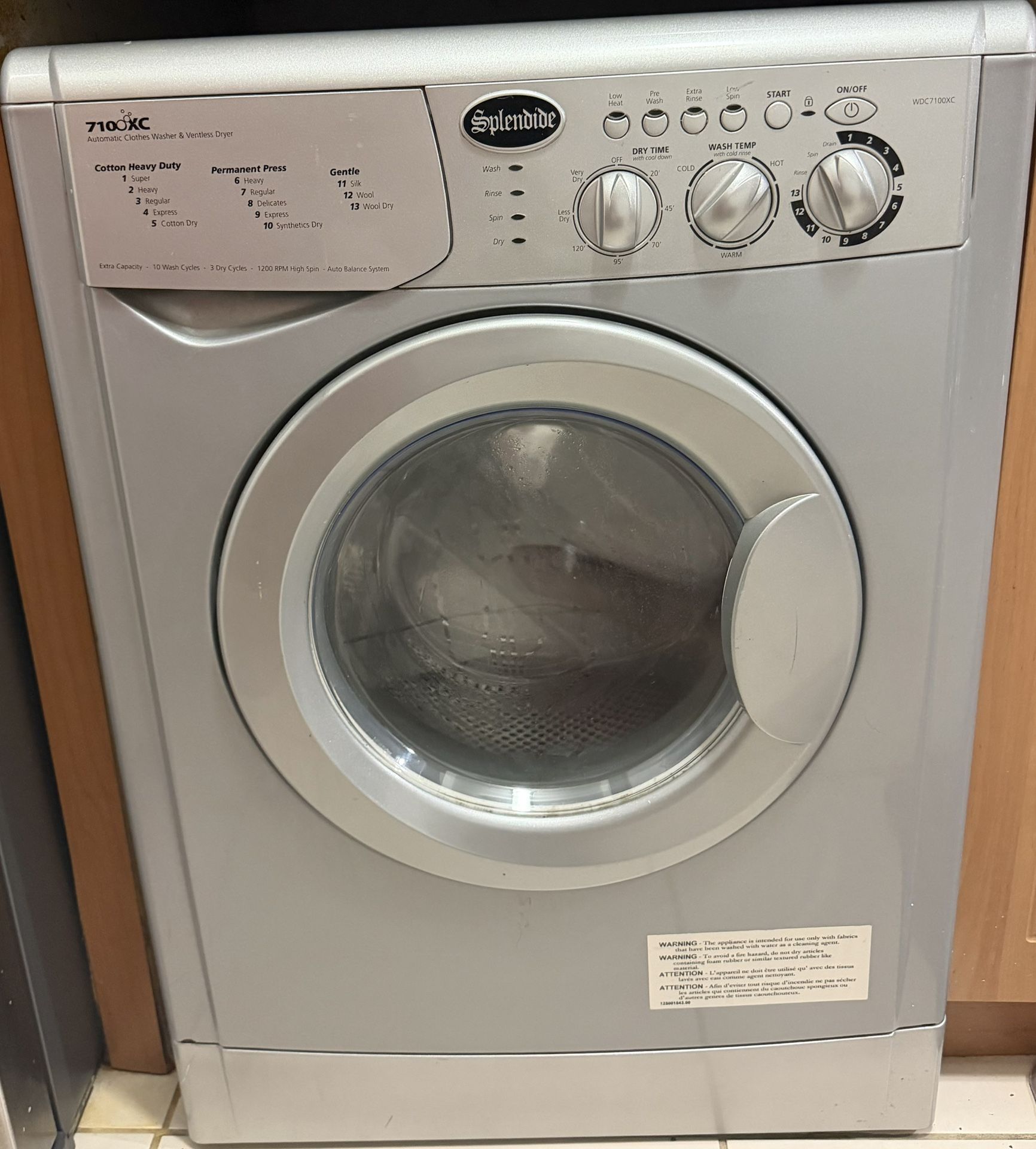 Splendide Washer/Dryer In One