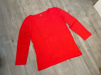 J. Crew Long Sleeve Bright Red Painter Tee, XL