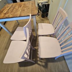 Rustic Dining Table And Four Chairs 