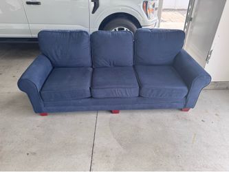 Couch blue sofa 3 cushion