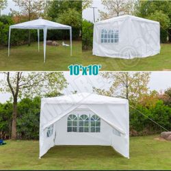 Canopy 10x10ft Canopy Tent with Sidewalls  Tent for Parties Beach Camping Party 