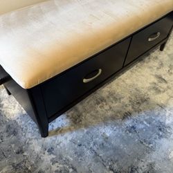 Ashley Furniture Ottoman With Two Drawers Black And Tan