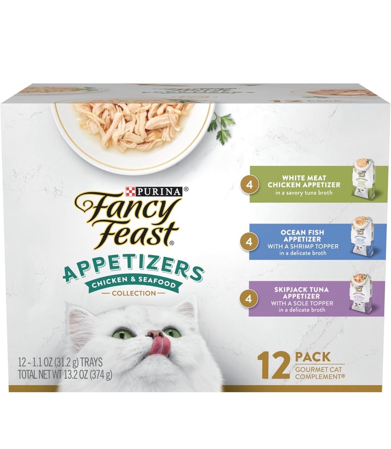Fancy Feast Lickable Appetizers Grain Free Wet Cat Food Variety Pack