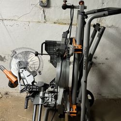 15 Amp 12 in. Corded Sliding Miter Saw and Universal Mobile Miter Saw Stand with Mounting Braces