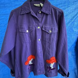 LAS OLAS - Size SMALL - Women’s Jean Jacket - The Red Hat Society 