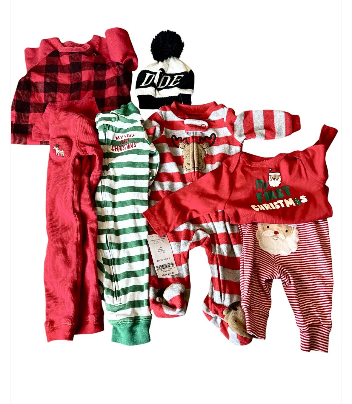 Christmas New Born Lot Of 5 Carter’s Onesies