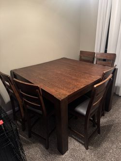 Big Dark Wood Dining Table