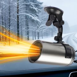 12V Portable Car Heater that Plugs into Cigarette Lighter, Defroster for Car Windshield, 2 in 1 Heating & Cooling Fast Heating Defrost Defogger