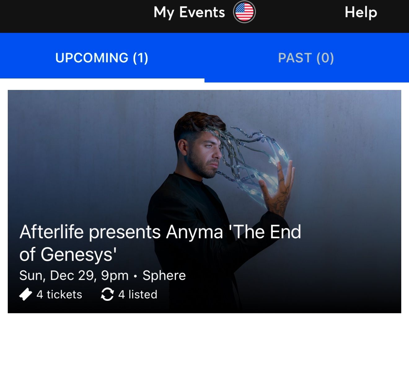 December 29th 4 tickets Sphere Anyma
