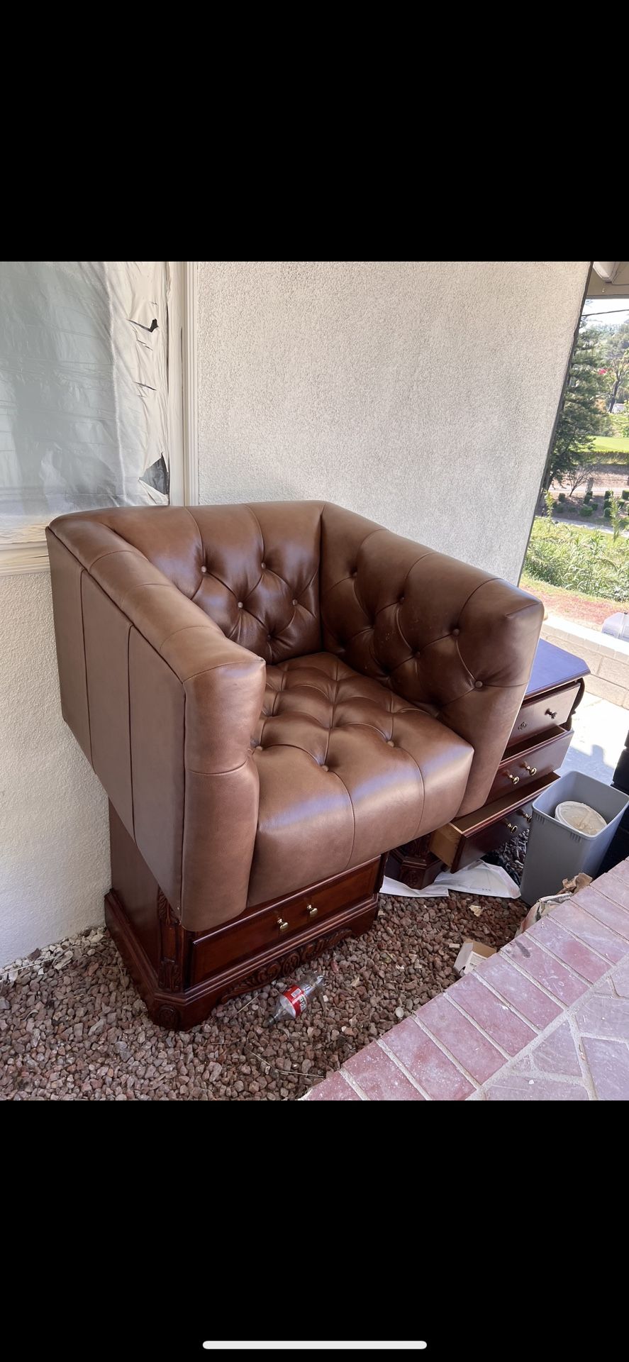 Brown Leather Sofa Chair