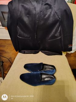 Men's Blue Suede Dress Shoes