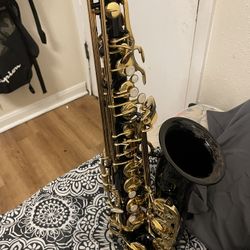 Black Alto Eb Saxophone With Gold Keys