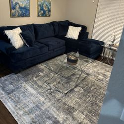 Sectional / Dinning Room Table / Glass Tables & Rug 