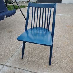 New Blue Chair Just Took Out Of The Box Great For Vanity Chair Or Office Chair Or Sitting Chair